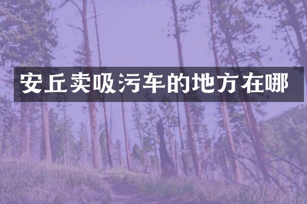 安丘賣吸污車的地方在哪