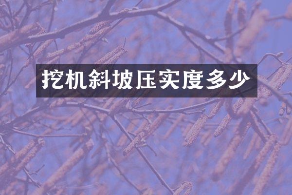 挖機(jī)斜坡壓實(shí)度多少