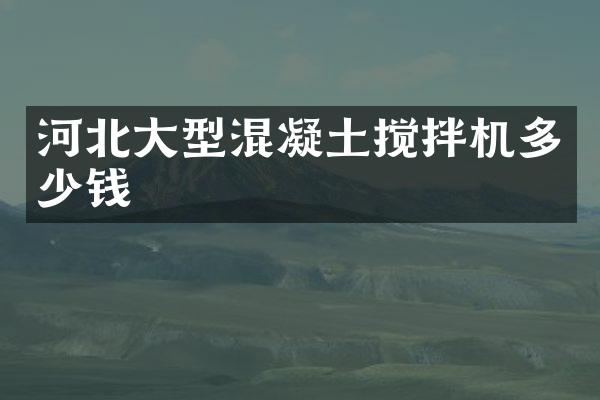 河北大型混凝土攪拌機(jī)多少錢