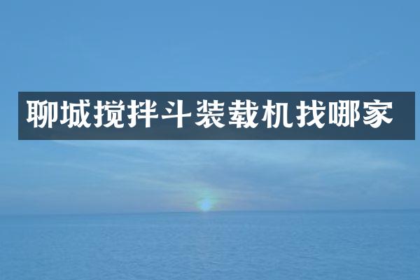 聊城搅拌斗装载机找哪家