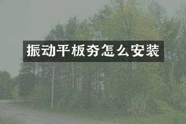 振動(dòng)平板夯怎么安裝