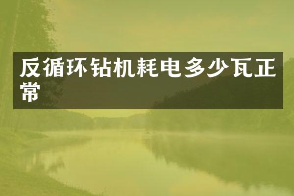 反循環(huán)鉆機(jī)耗電多少瓦正常