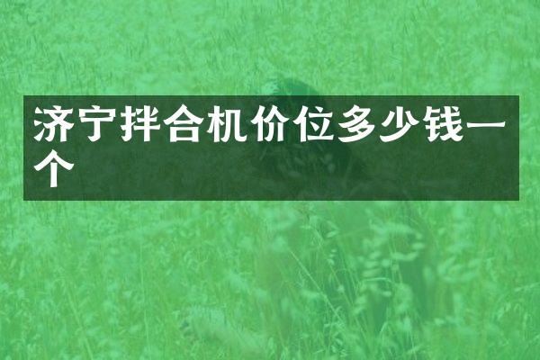 济宁拌合机价位多少钱一个