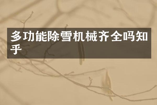 多功能除雪機(jī)械齊全嗎知乎