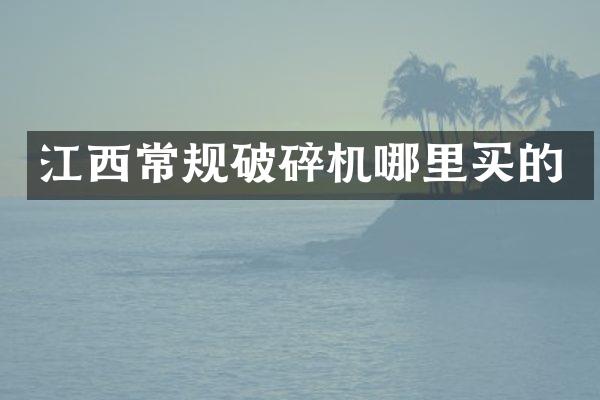 江西常規(guī)破碎機(jī)哪里買的