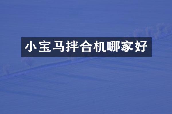 小宝马拌合机哪家好