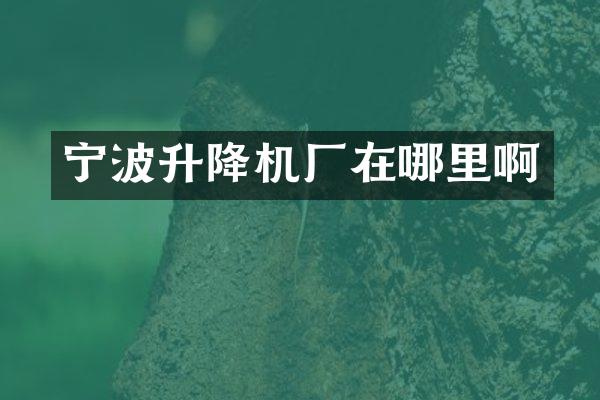 宁波升降机厂在哪里啊