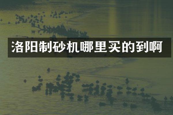 洛陽(yáng)制砂機(jī)哪里買的到啊