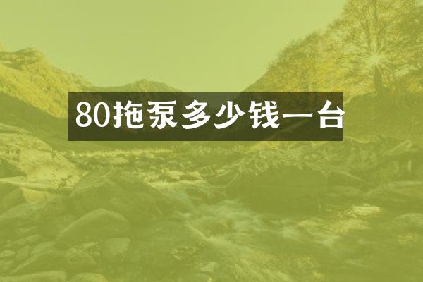 80拖泵多少錢一臺