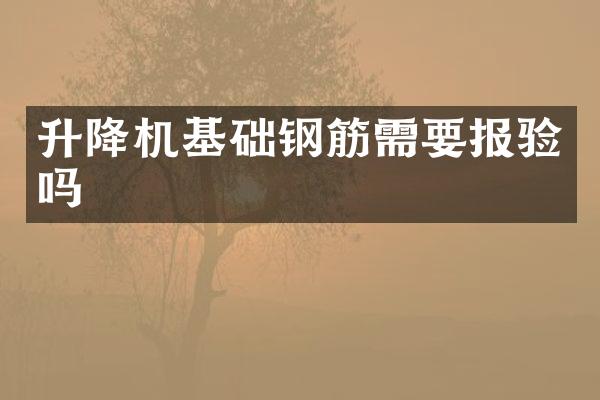 升降機基礎(chǔ)鋼筋需要報驗嗎