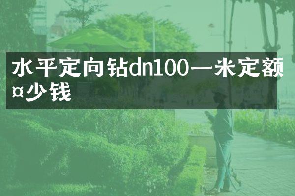 水平定向鉆dn100一米定額多少錢