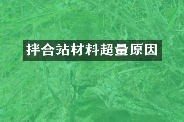 拌合站材料超量原因