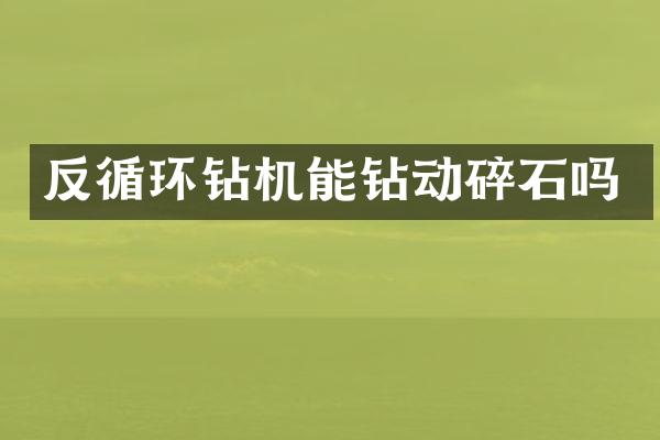 反循環(huán)鉆機能鉆動碎石嗎