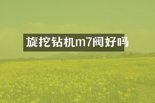 旋挖鉆機m7閥好嗎