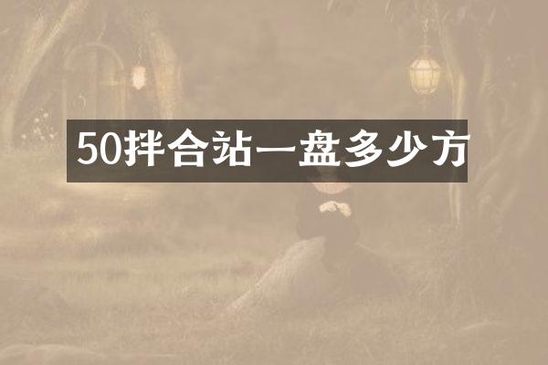 50拌合站一盤多少方