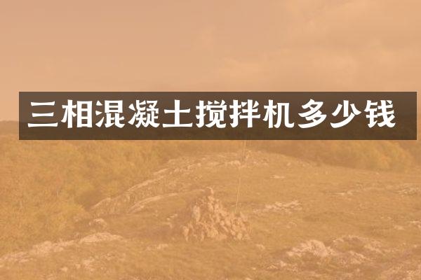 三相混凝土攪拌機多少錢