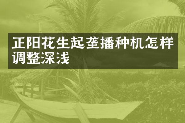 正陽花生起壟播種機怎樣調(diào)整深淺