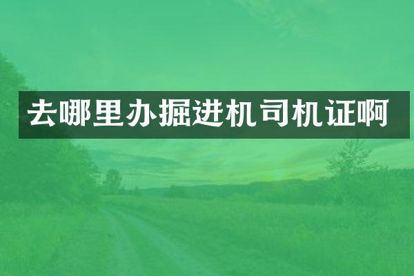 去哪里辦掘進機司機證啊