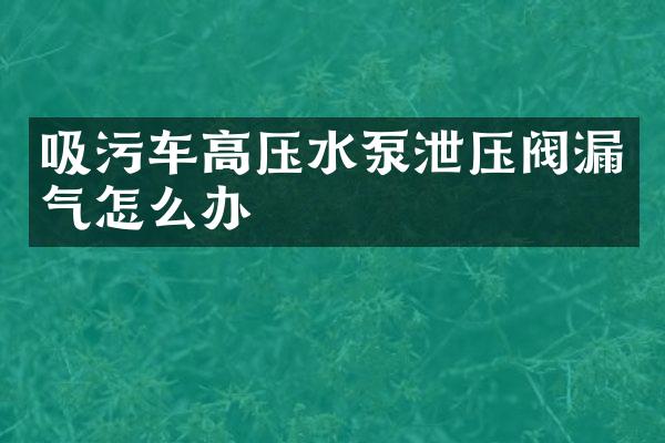 吸污車高壓水泵泄壓閥漏氣怎么辦