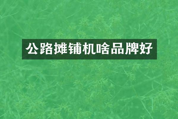 公路攤鋪機(jī)啥品牌好