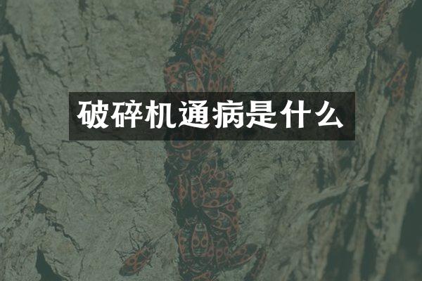 破碎機(jī)通病是什么