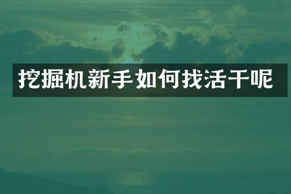 挖掘機新手如何找活干呢