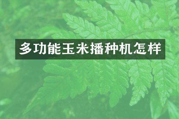 多功能玉米播種機(jī)怎樣