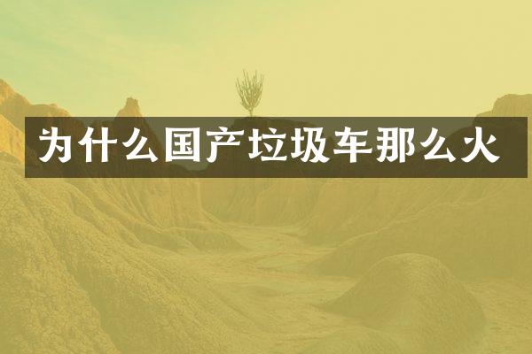 為什么國產(chǎn)垃圾車那么火