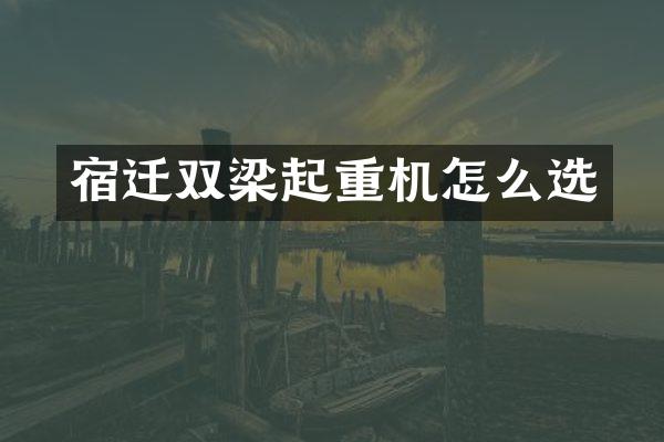 宿遷雙梁起重機怎么選