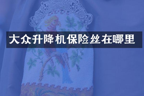 大眾升降機(jī)保險(xiǎn)絲在哪里