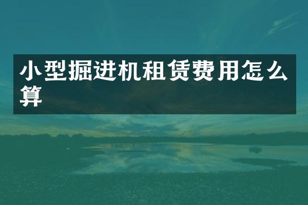 小型掘進機租賃費用怎么算