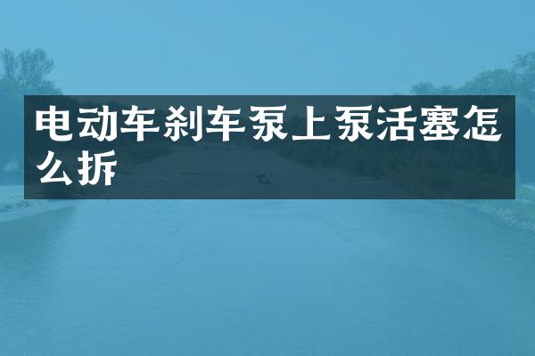 電動車剎車泵上泵活塞怎么拆