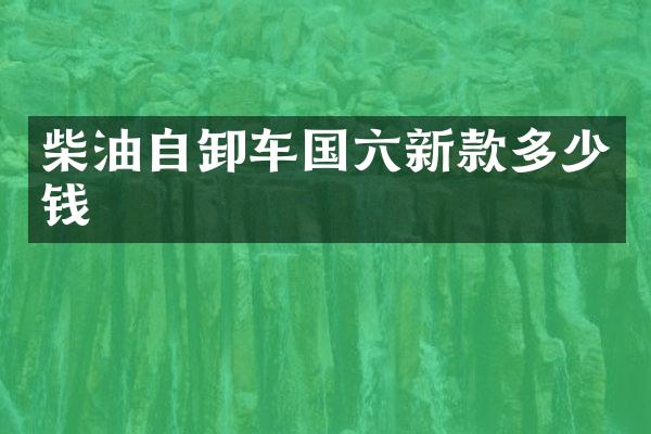 柴油自卸車國(guó)六新款多少錢