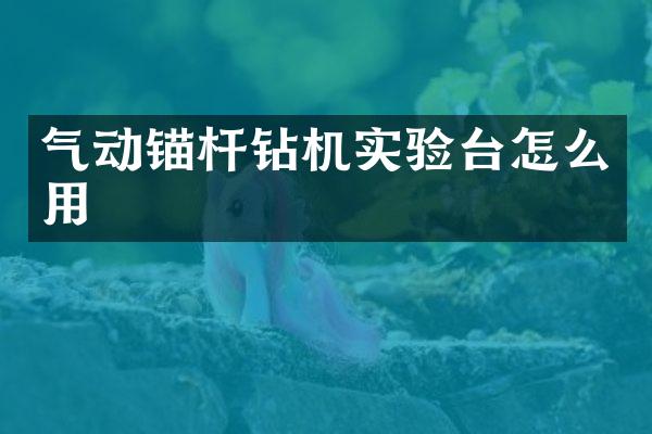 氣動錨桿鉆機實驗臺怎么用