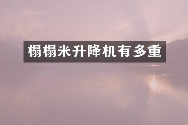 榻榻米升降機(jī)有多重