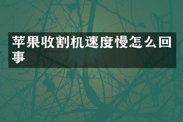 蘋果收割機速度慢怎么回事