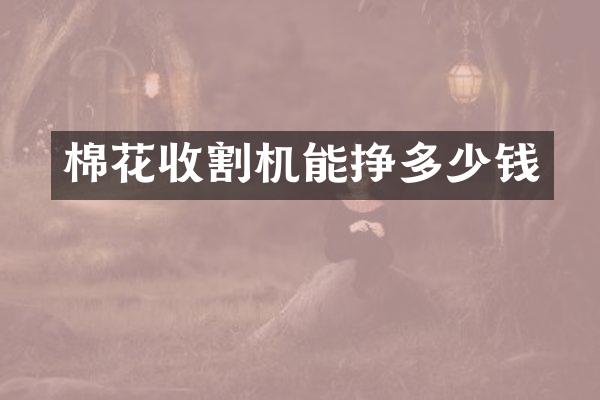 棉花收割機能掙多少錢