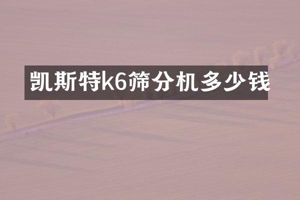 凱斯特k6篩分機(jī)多少錢