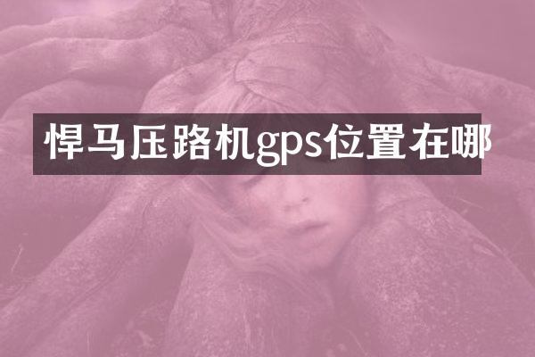 悍馬壓路機gps位置在哪