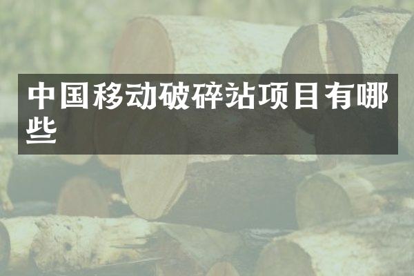 中國移動破碎站項目有哪些