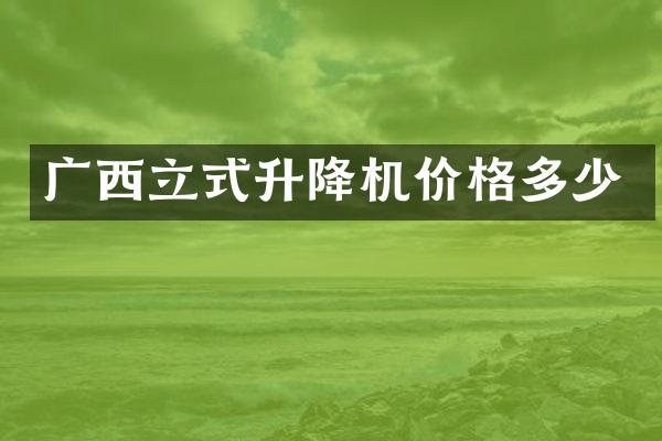 廣西立式升降機價格多少