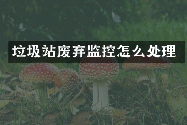 垃圾站廢棄監(jiān)控怎么處理