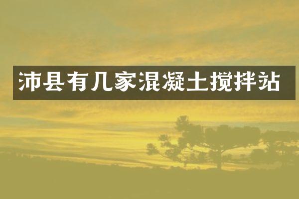 沛縣有幾家混凝土攪拌站