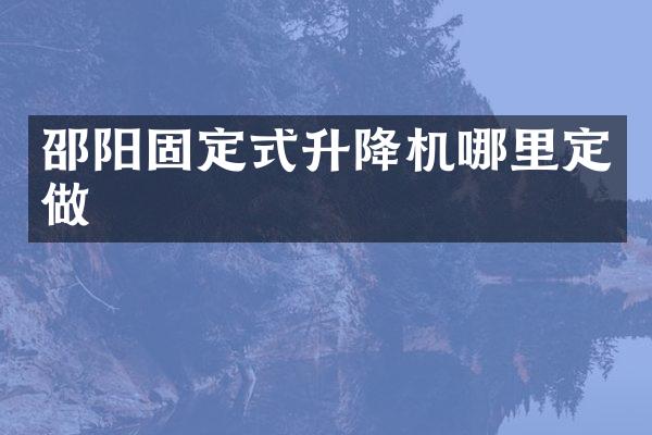 邵陽固定式升降機哪里定做