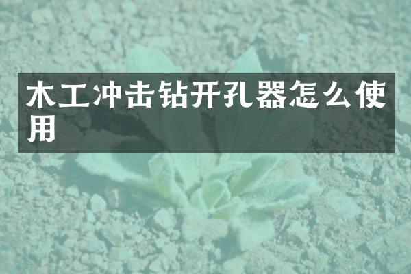 木工沖擊鉆開孔器怎么使用