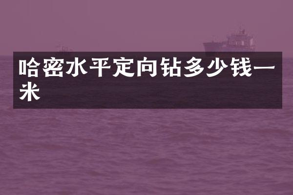 哈密水平定向鉆多少錢一米