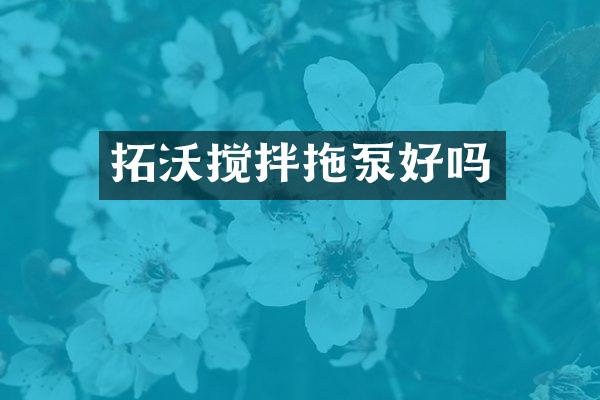 拓沃攪拌拖泵好嗎