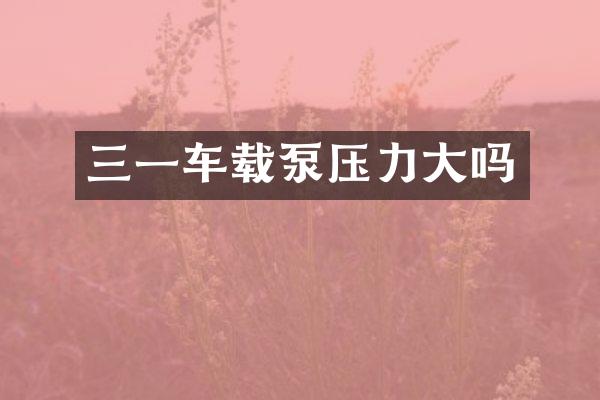 三一车载泵压力大吗