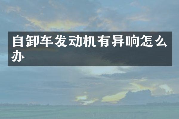 自卸車發(fā)動(dòng)機(jī)有異響怎么辦