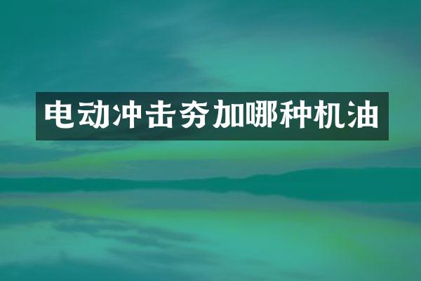 電動沖擊夯加哪種機油
